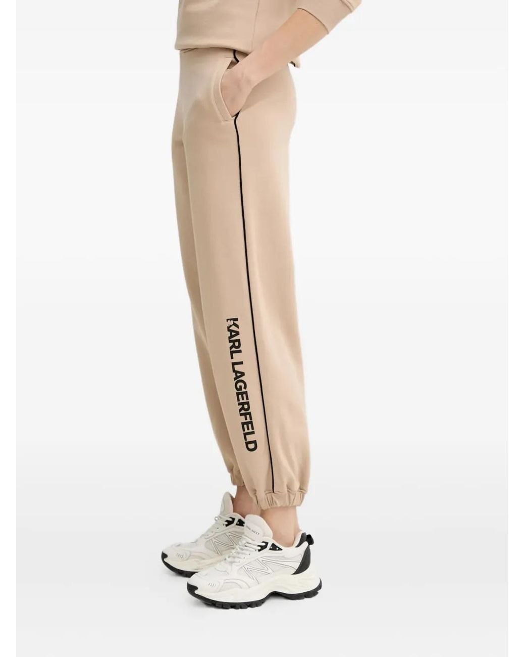 Karl Lagerfeld Natural Logo-Detail Trackpants
