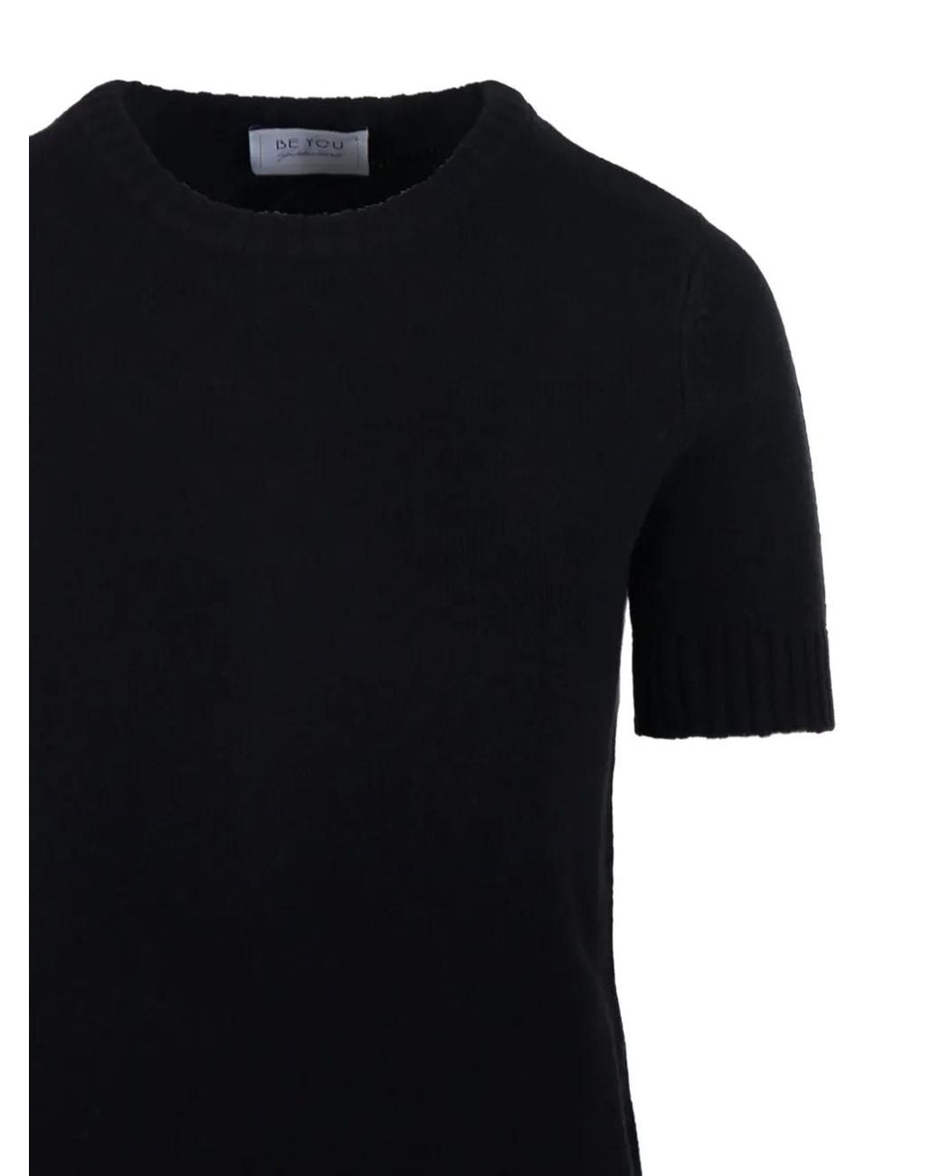 Be You Black Short-Sleeve Round-Neck Jumper