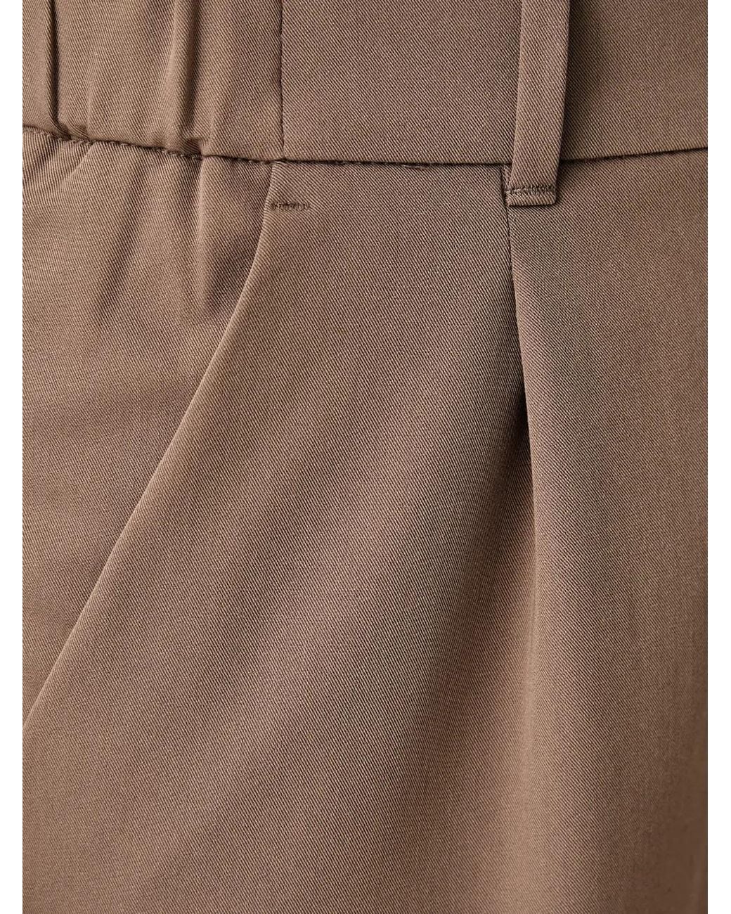 Sisley Natural Pleated Cropped Trousers