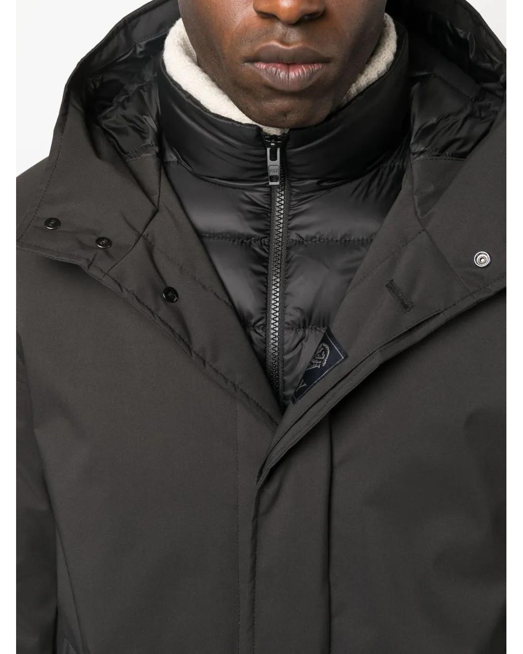 Fay Black Double Morning Raincoat for men