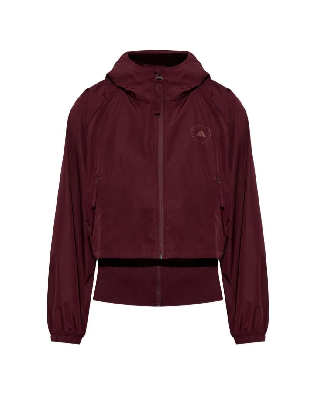 Adidas By Stella McCartney Purple X Stella Mccartney Logo-Print Hooded Jacket