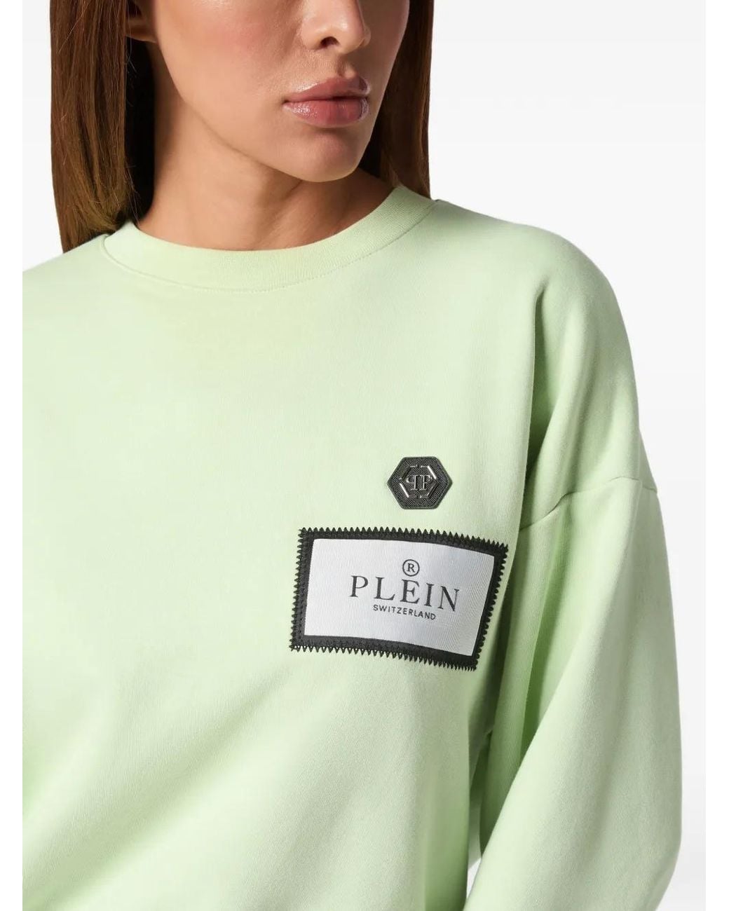 Philipp Plein Green Logo-Patch Sweatshirt