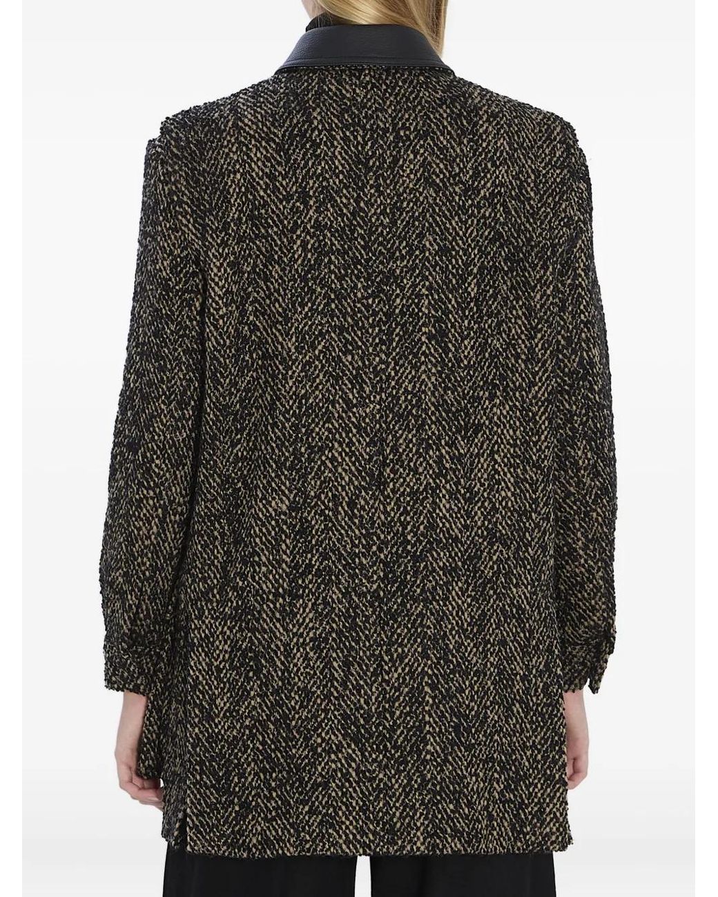 Max Mara Black Veste Angio À Chevrons