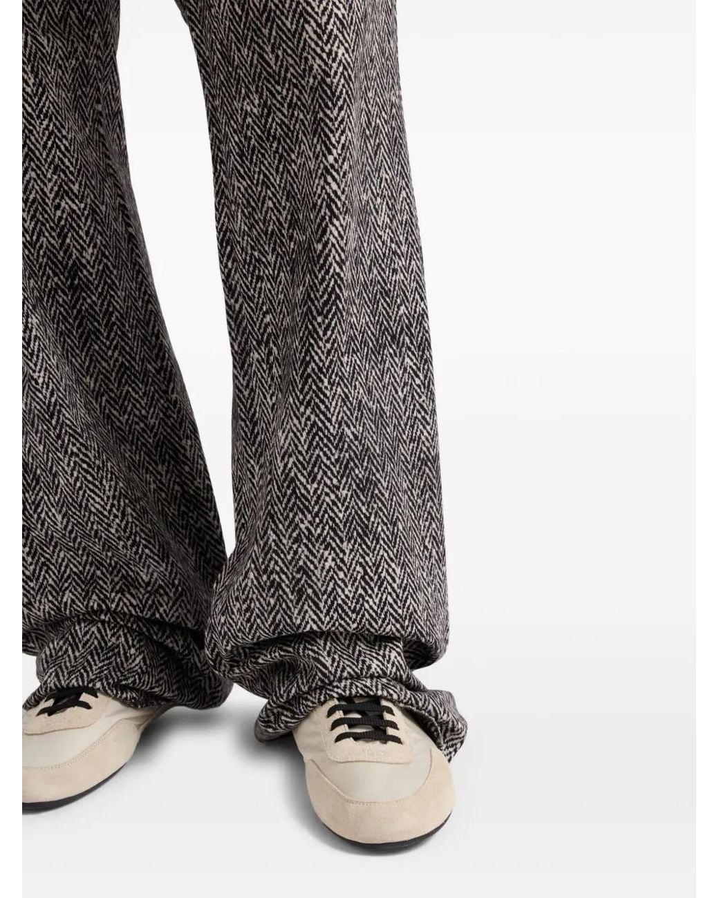 Prada Gray Printed Cotton Gabardine Pants for men