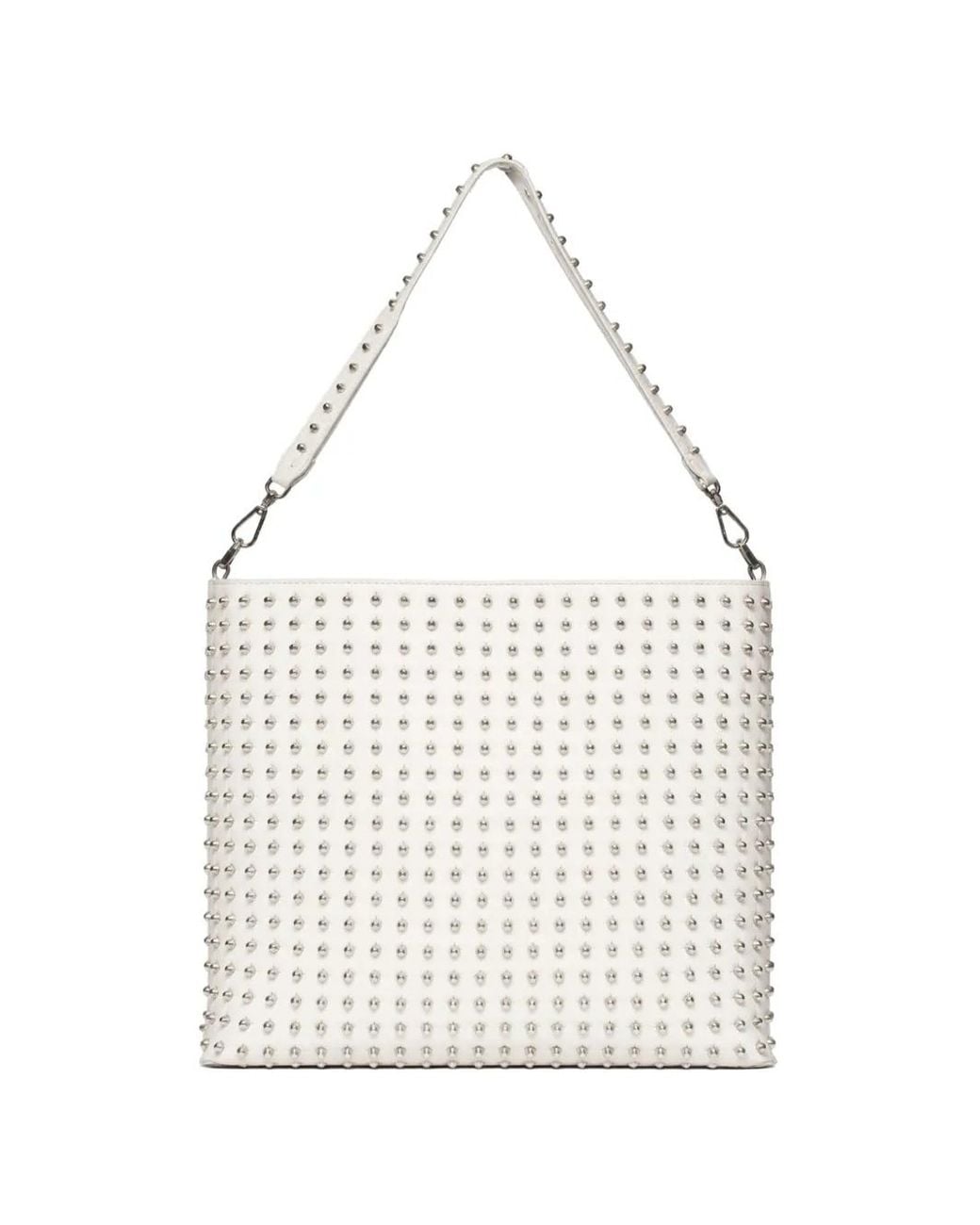 John Richmond White Stud-Embellished Shoulder Bag