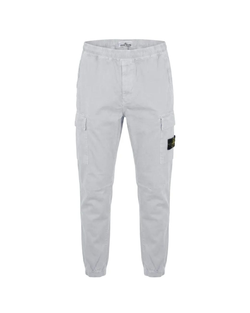 Stone Island Gray Logo-Patch Track Pants for men