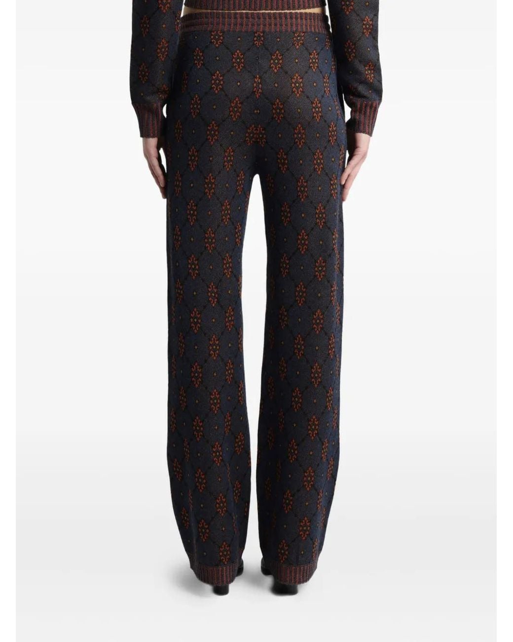 Etro Black Patterned Knit Trousers