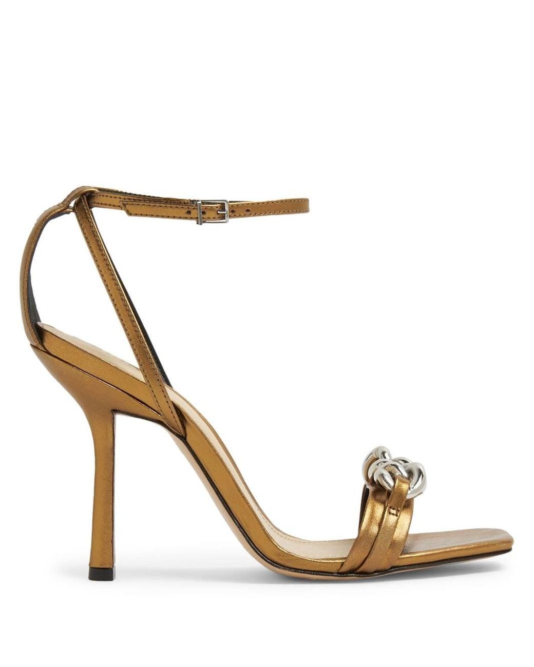 SCHUTZ SHOES Lindsay 90mm Leather Sandals in Metallic | Lyst