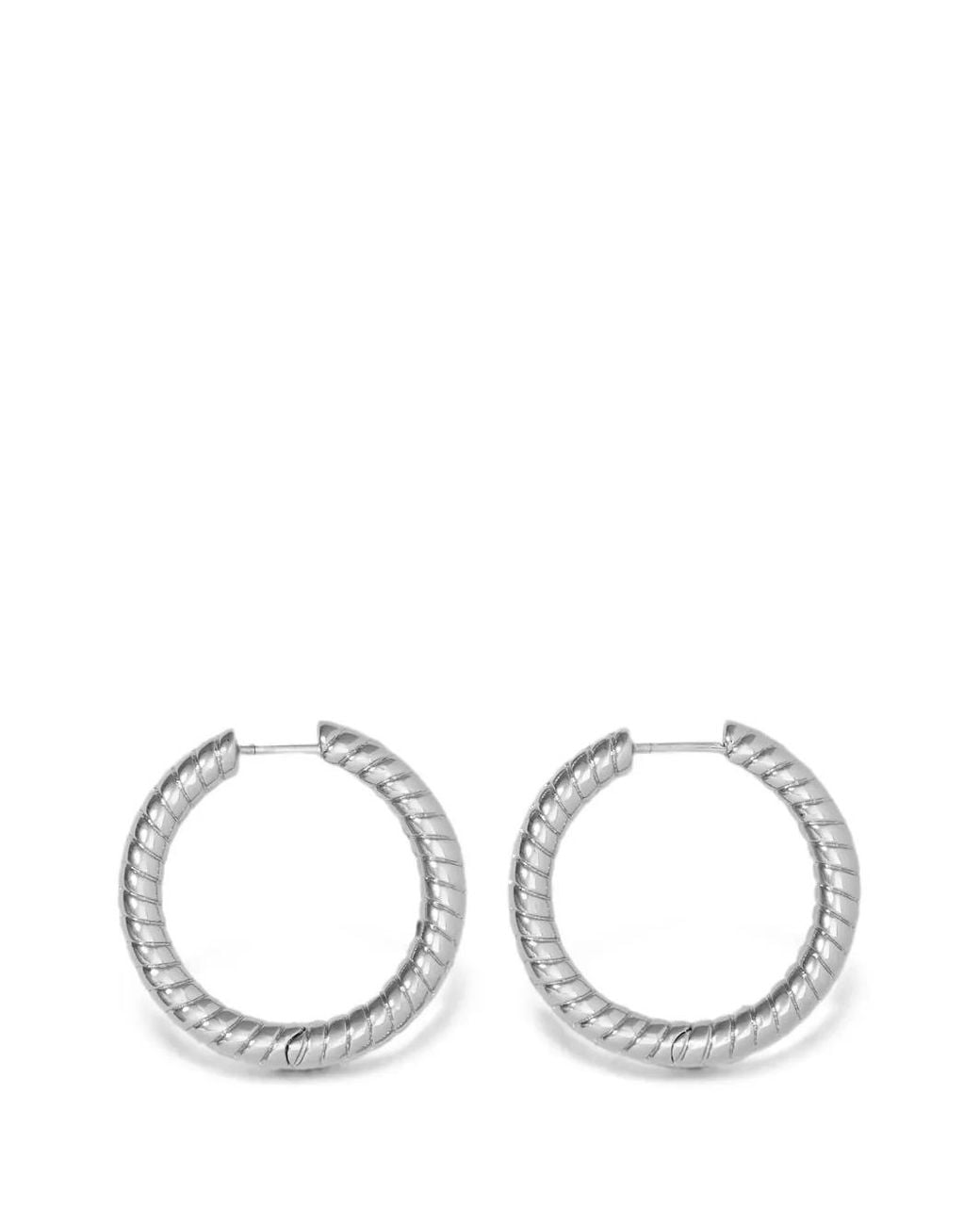 Jennifer Fisher White Madison Avenue Twisted Huggie Earrings