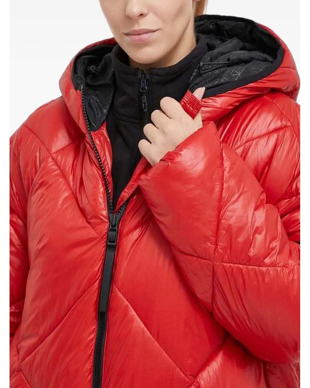 Didriksons Red Hooded Single-Breasted Coat