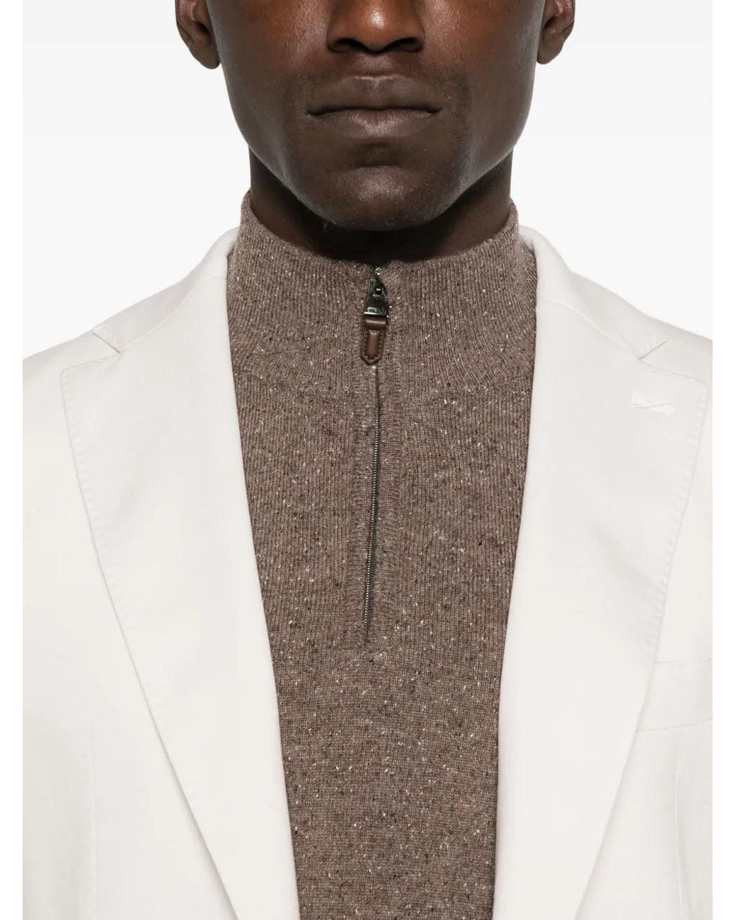 Eleventy White Two-Button Patch-Pocket Blazer for men