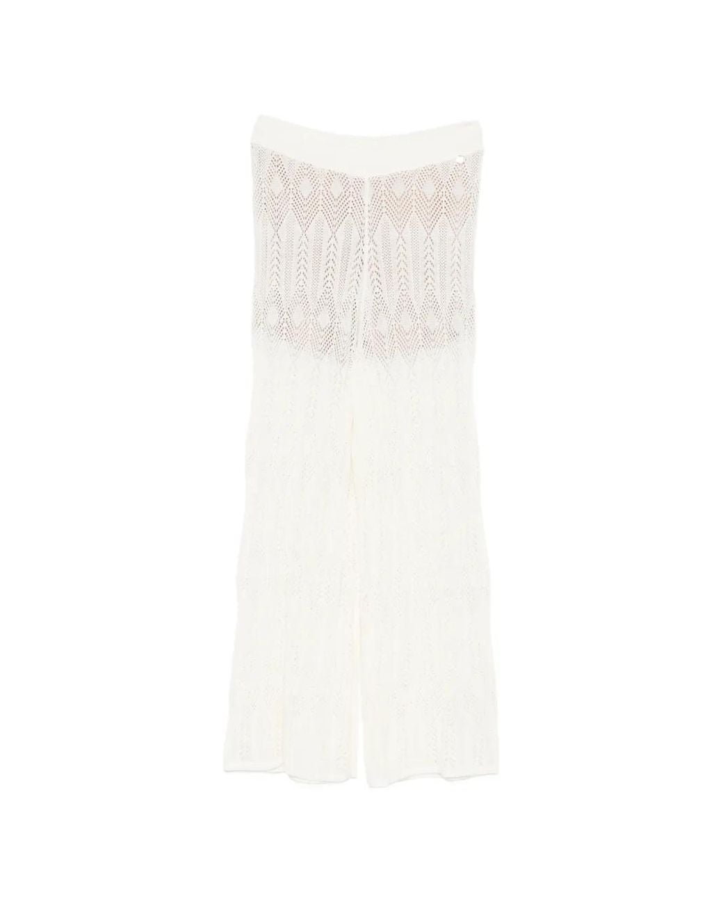 Liu Jo White Openwork Knit Trousers
