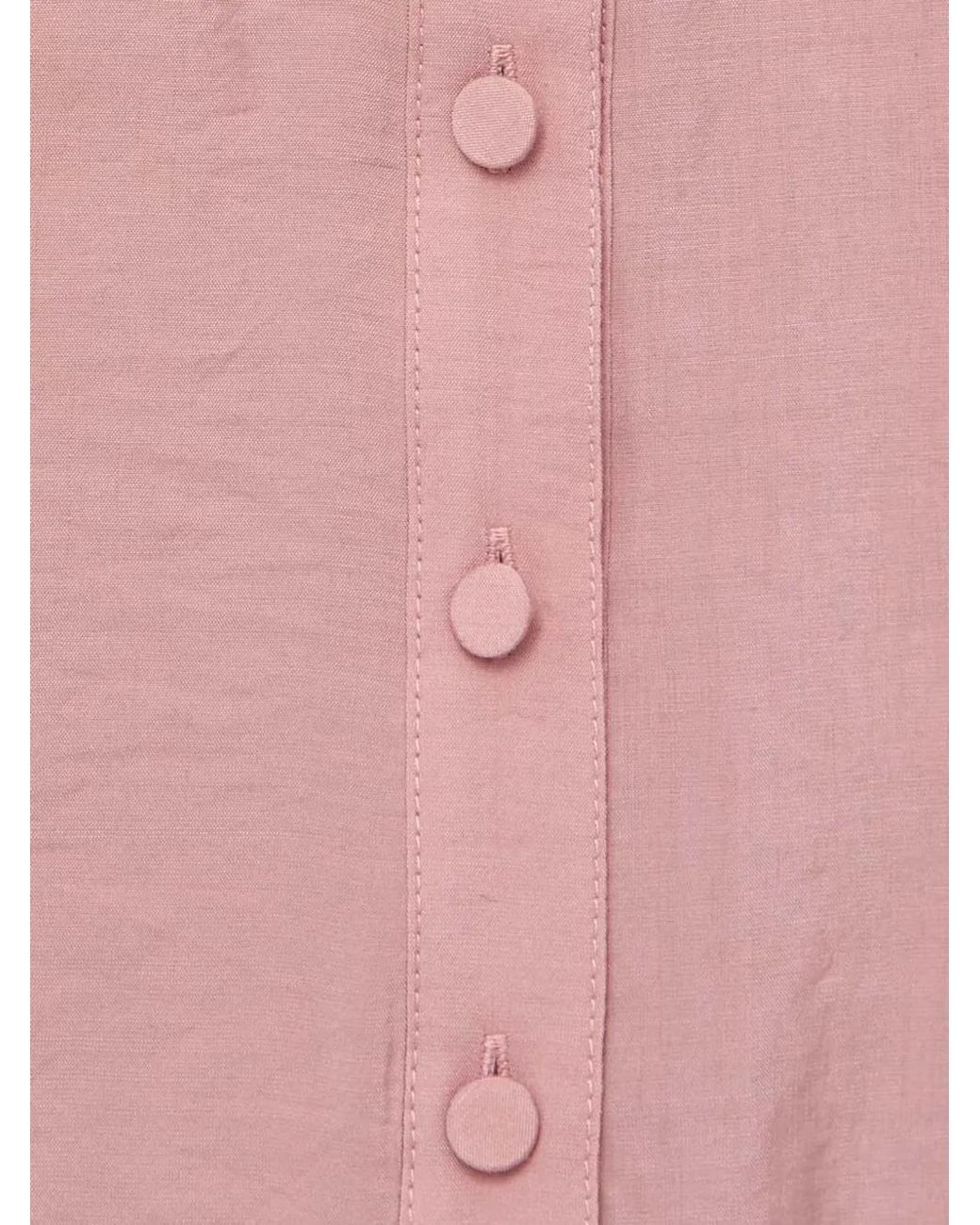 Silvian Heach Pink Tie-Neck Short-Sleeve Shirt