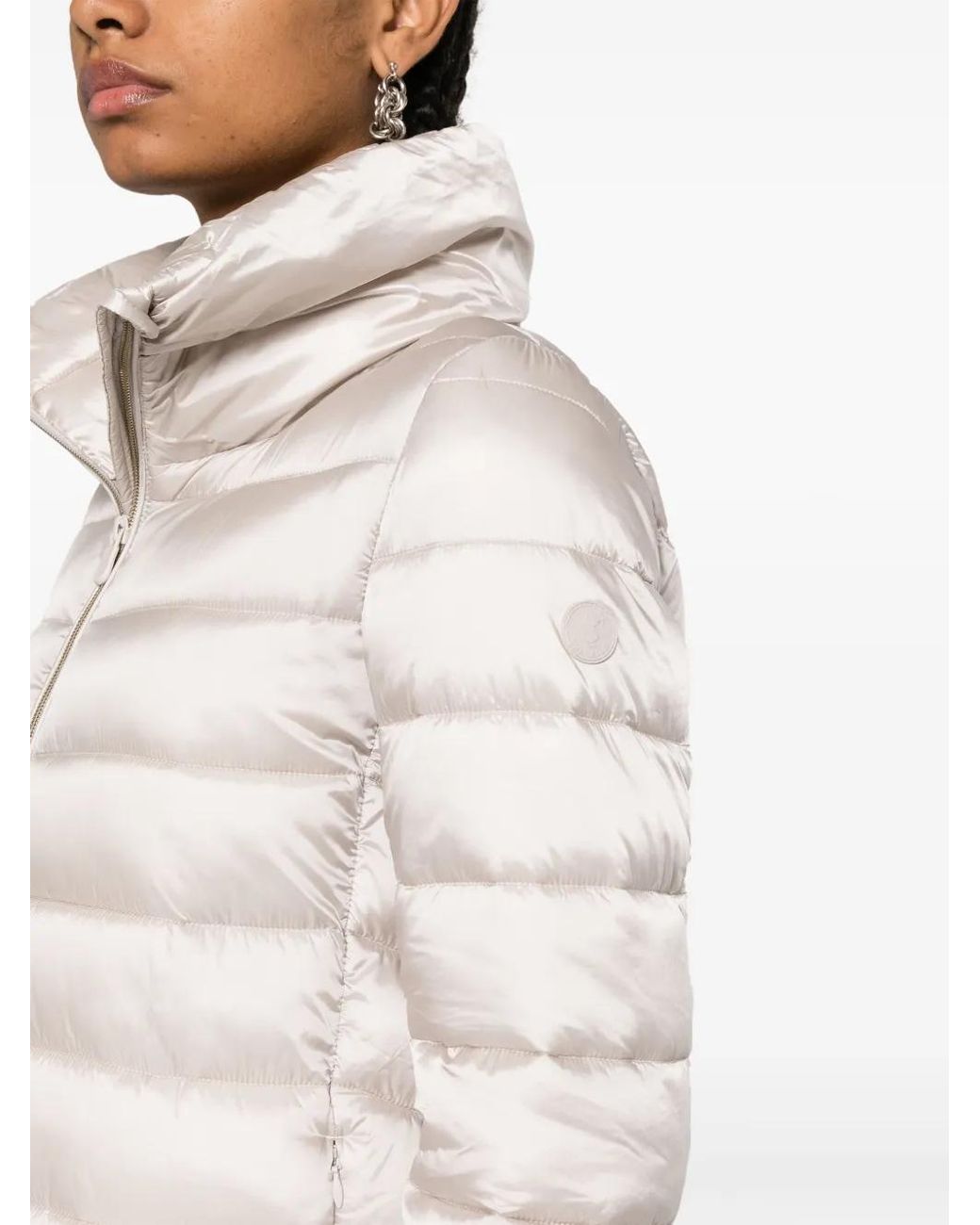 Save The Duck Natural Funnel-Neck Parka Coat
