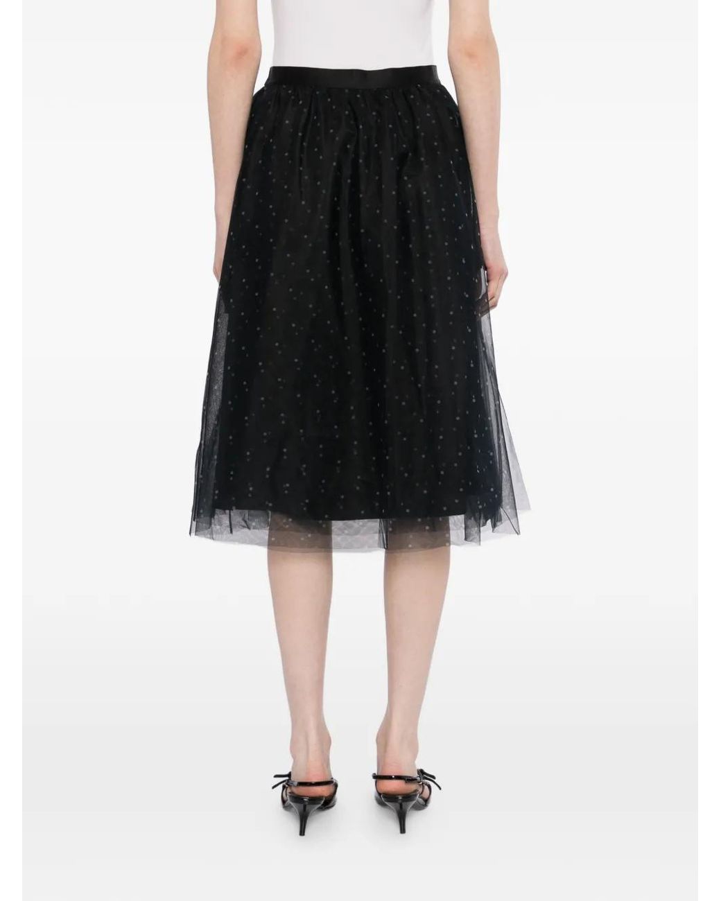 JNBY Black Polka Dot Layered Skirt