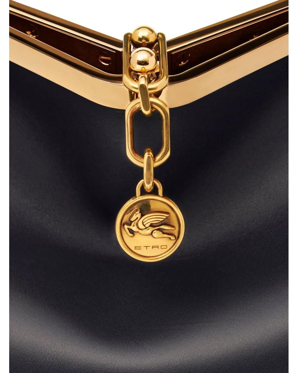 Etro Blue Medium Schultertasche Aus Leder "vela"