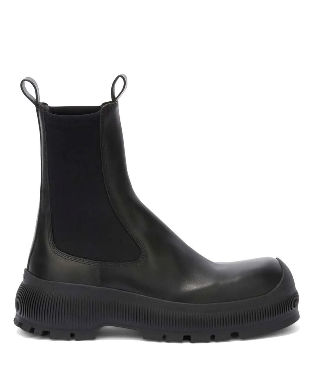 Jil Sander Black Slip-On Ankle Boots With Embossed Logo