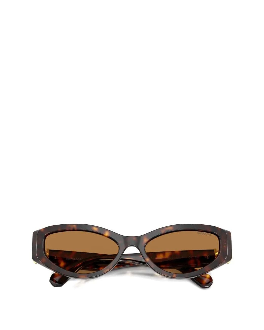 Swarovski Brown Tortoiseshell-Effect Crystal-Embellished Sunglasses