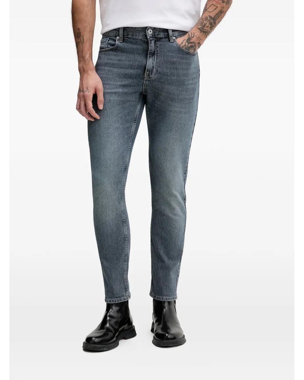Karl Lagerfeld Blue Jean À Patch Logo for men