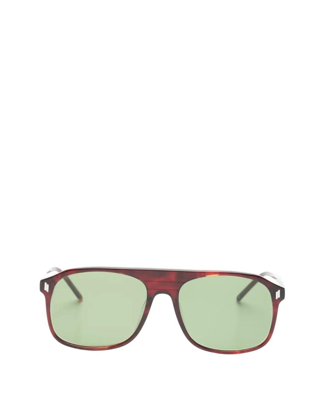 Lesca Green Club Pilot-Frame Sunglasses