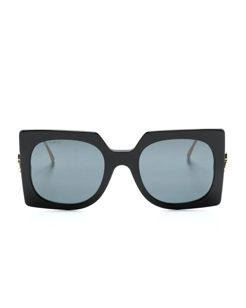 Etro Blue Pegasus Geometric-Frame Sunglasses