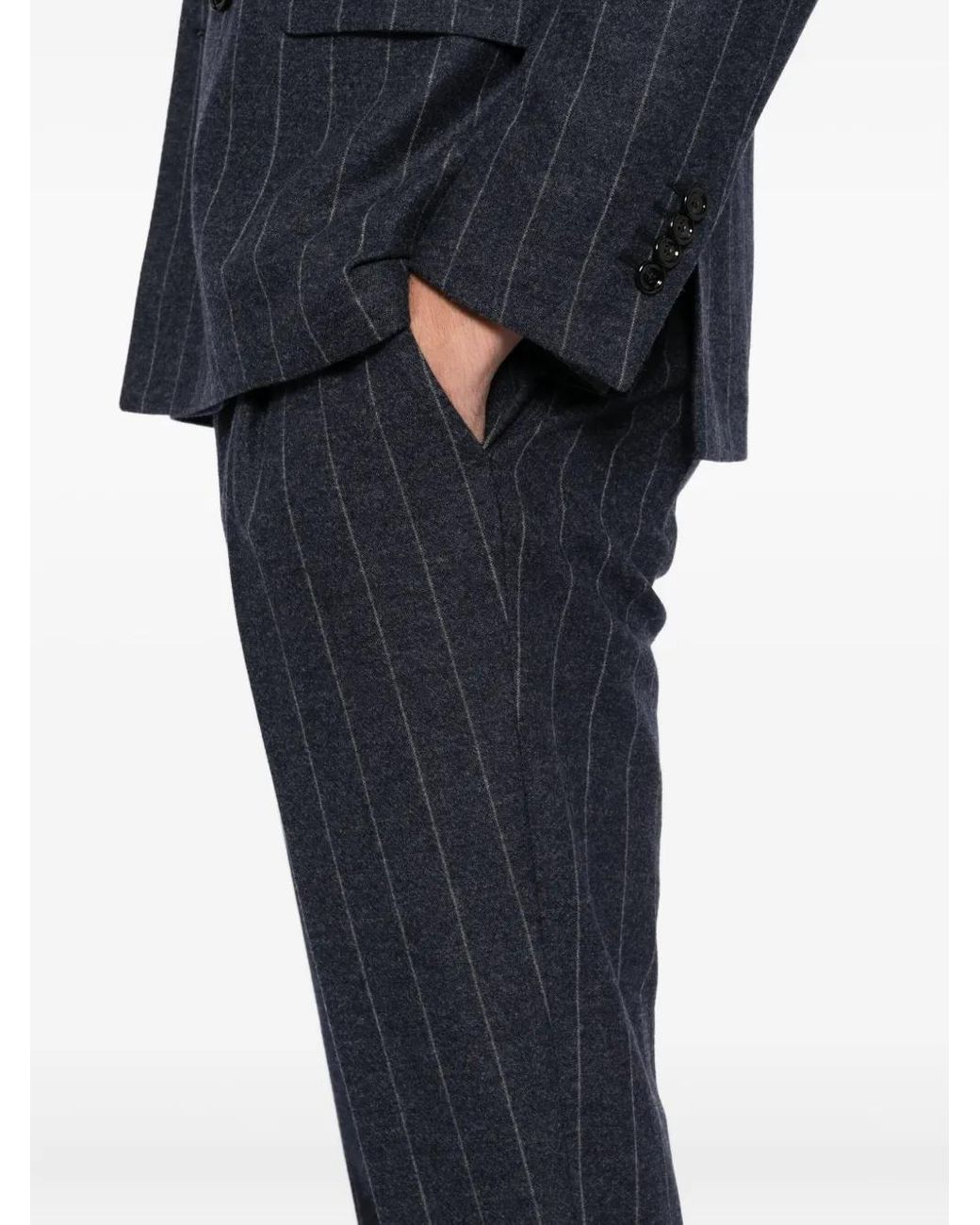Lardini Blue Striped Double-Breasted Suit for men