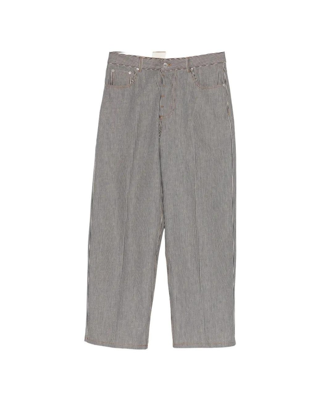 AMI Gray Jean Droit À Rayures for men
