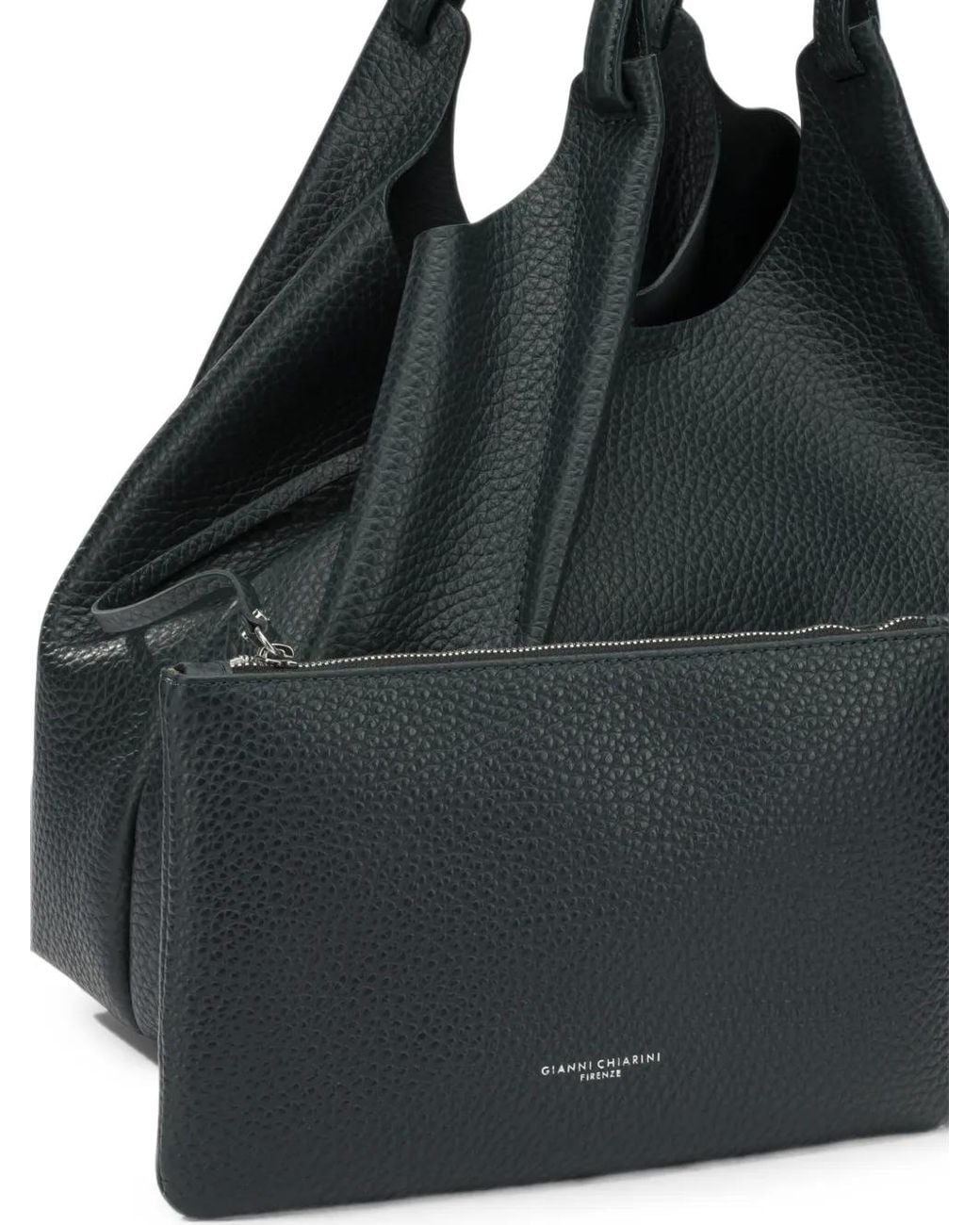 Gianni Chiarini Black Sac Porté Épaule En Cuir Grainé Dua