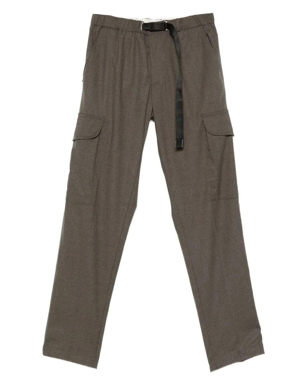 White Sand Gray Belted Trousers for men