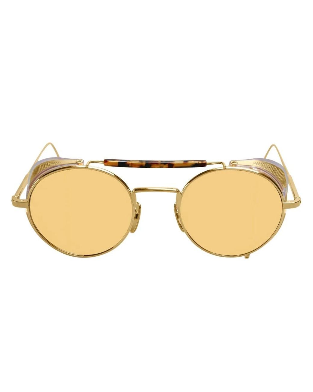 Thom Browne Natural Limited Edition Acetate And Titanium Round Sunglasses