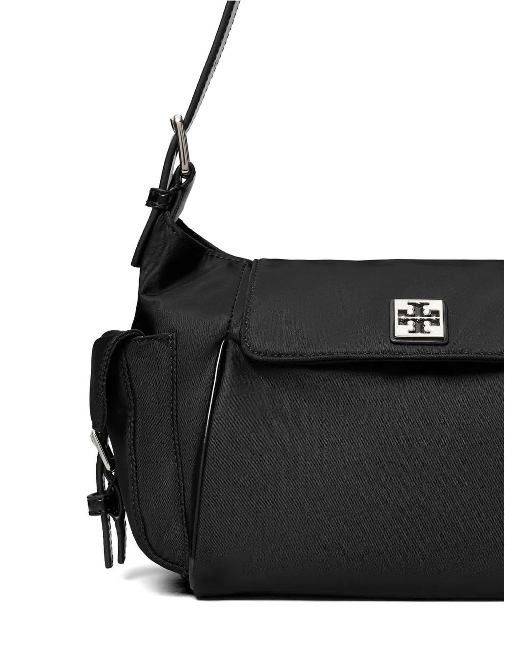 Tory Burch Black Sac Porté Épaule À Plaque Logo
