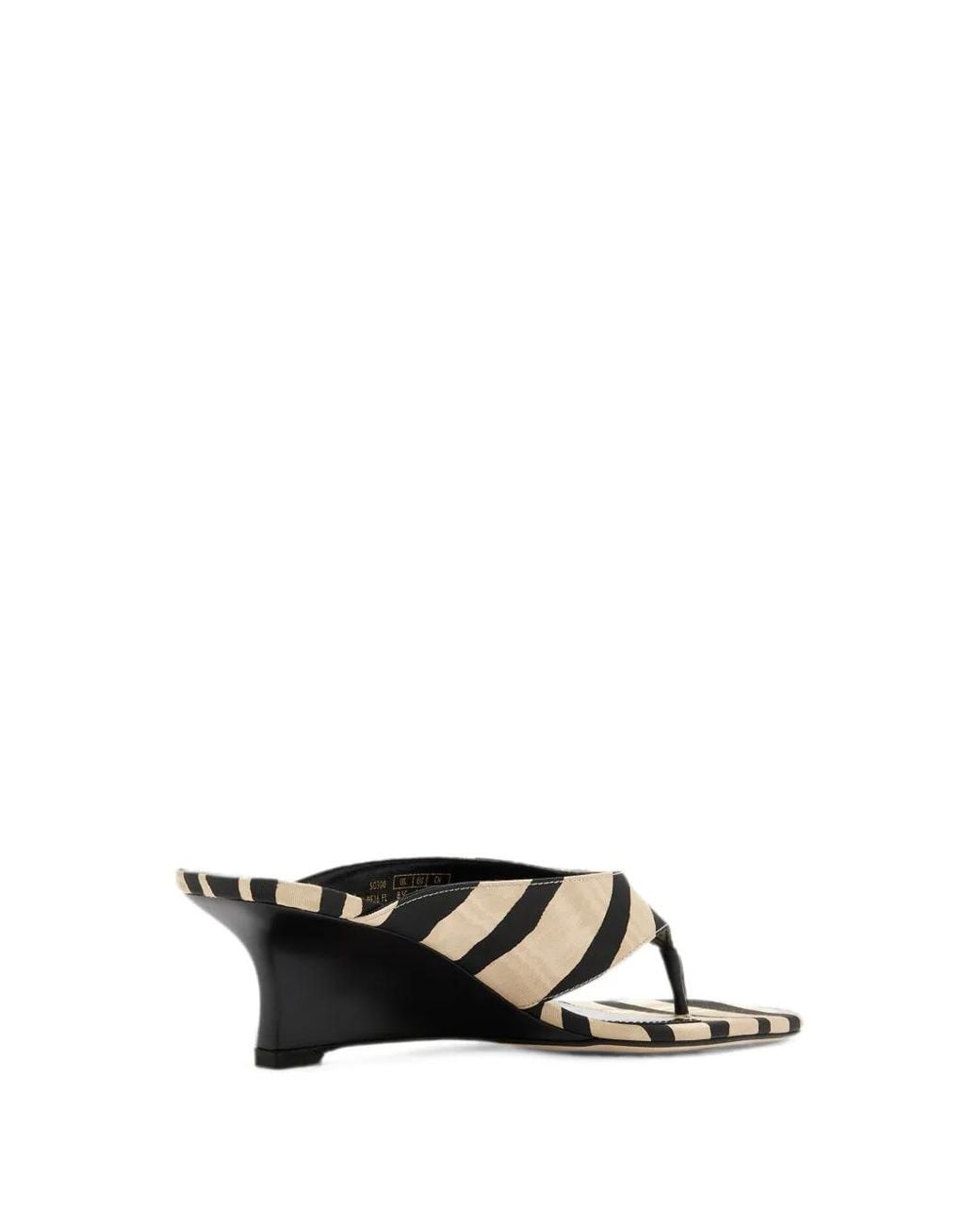 Stuart Weitzman Black Zebra-Print Wedge Sandals