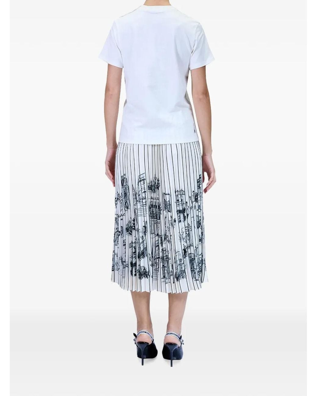 Karl Lagerfeld Blue Paris Sketch-Print T-Shirt