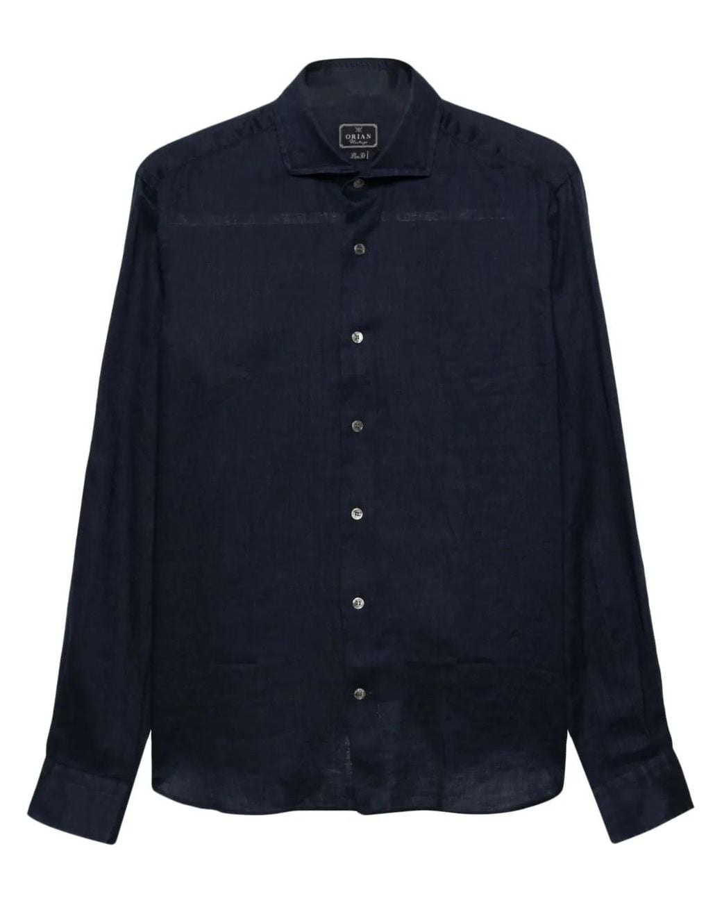Orian Blue Long-Sleeve Linen Shirt for men