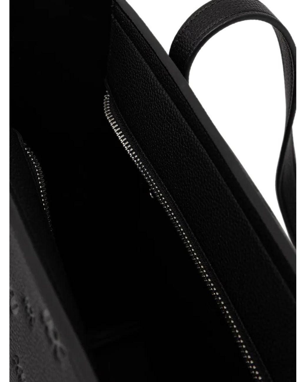 ARMANI EXCHANGE Black Logo-Embossed Tote Bag