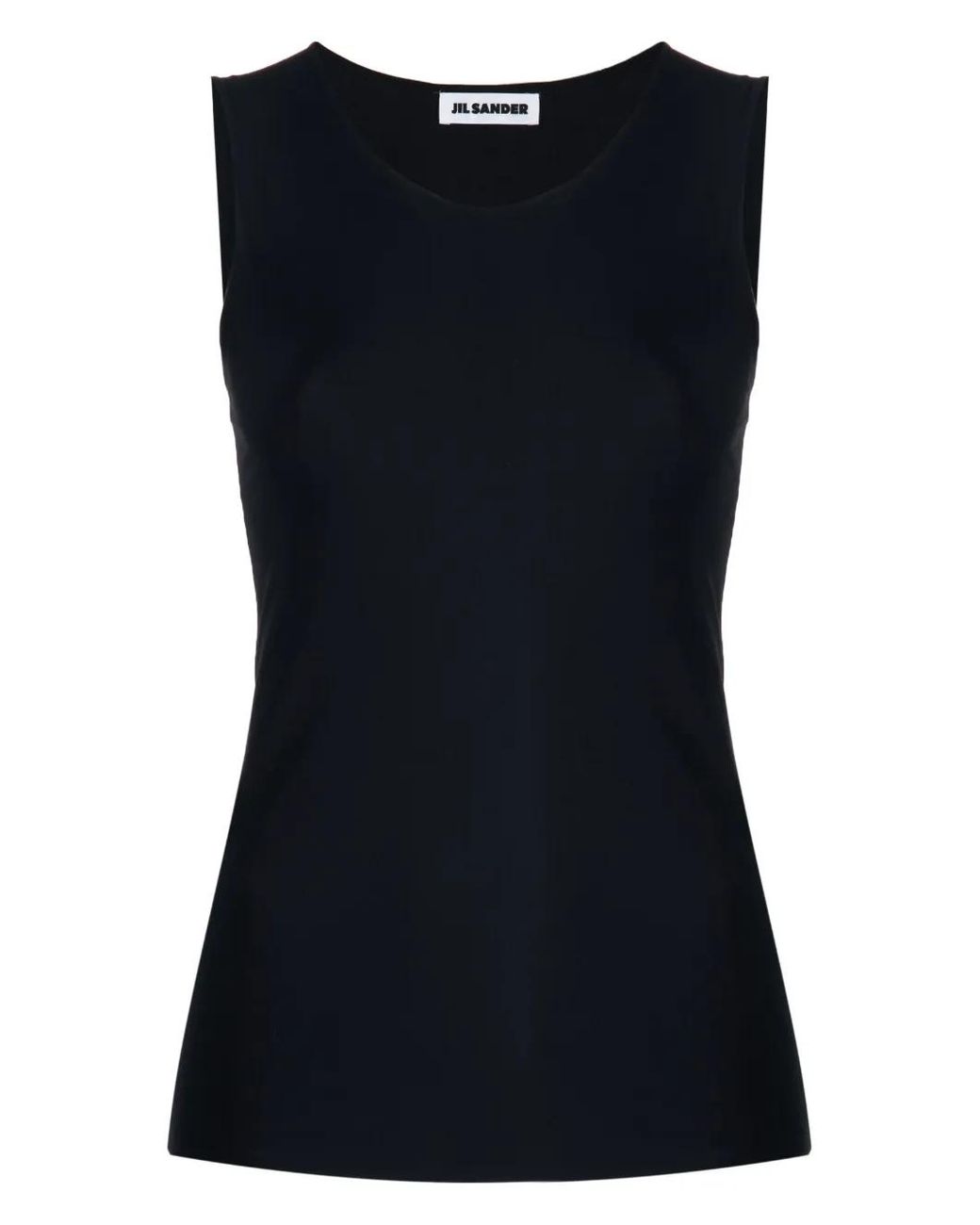 Jil Sander Black Sleeveless Stretch Tank Top