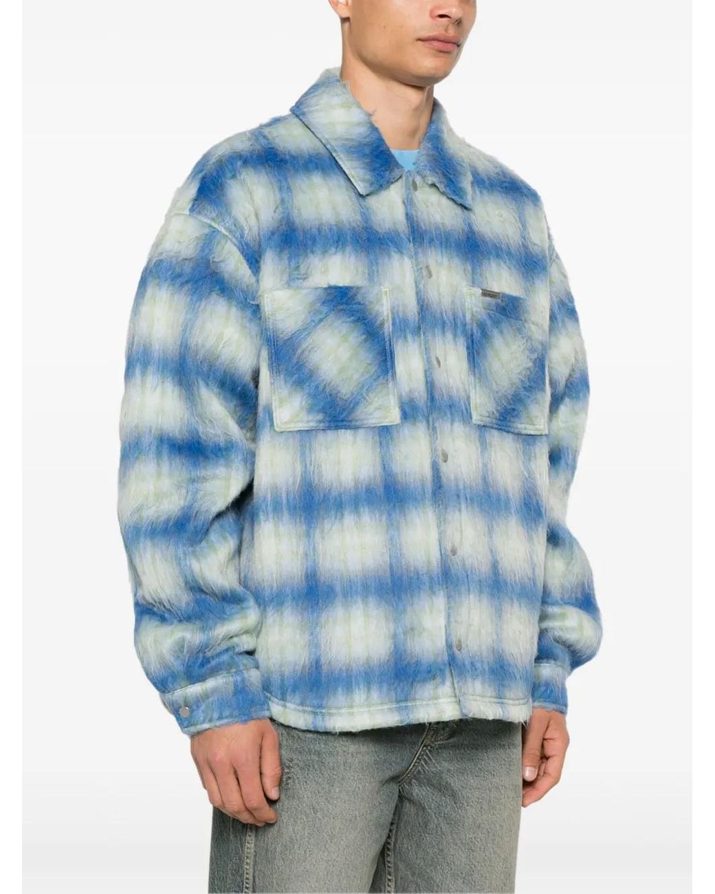 Represent Blue Checked Jacket for men