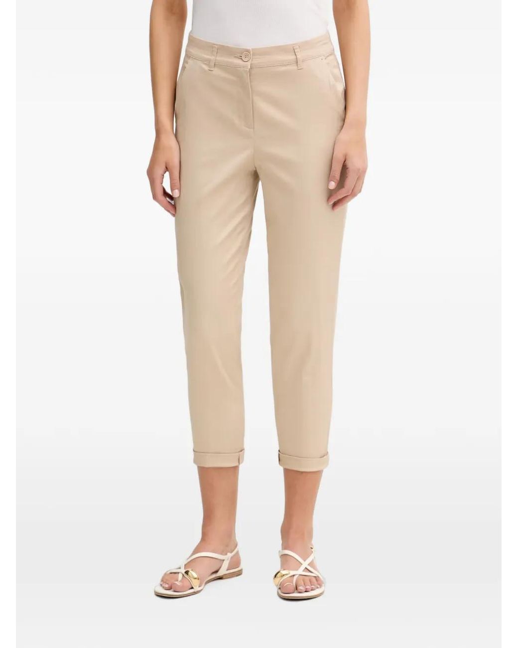 Sisley Natural Pantalon Court À Ourlet Retroussé
