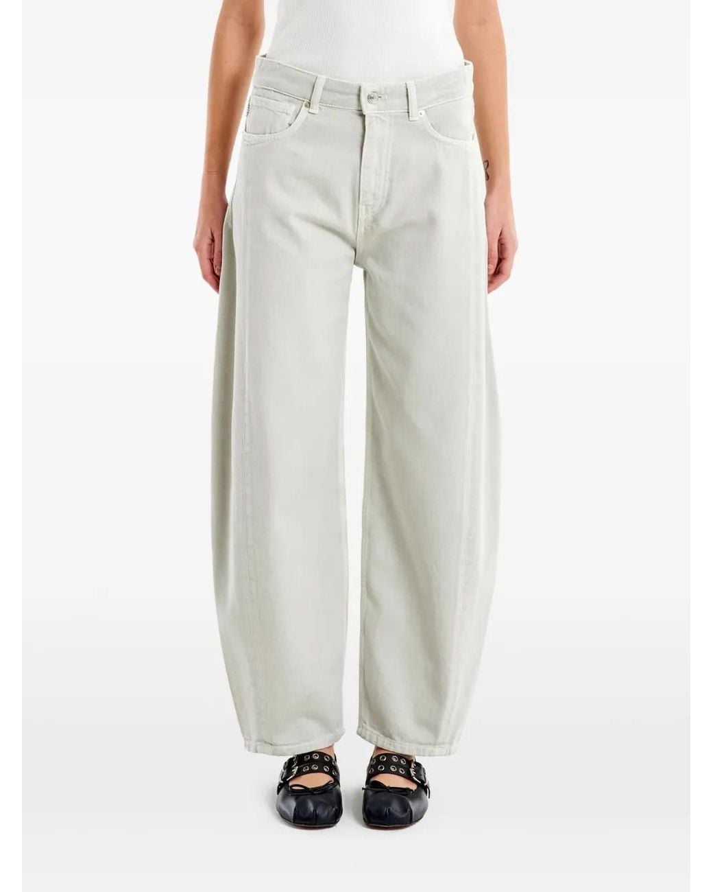 ViCOLO White Chiara Curved-Leg Jeans