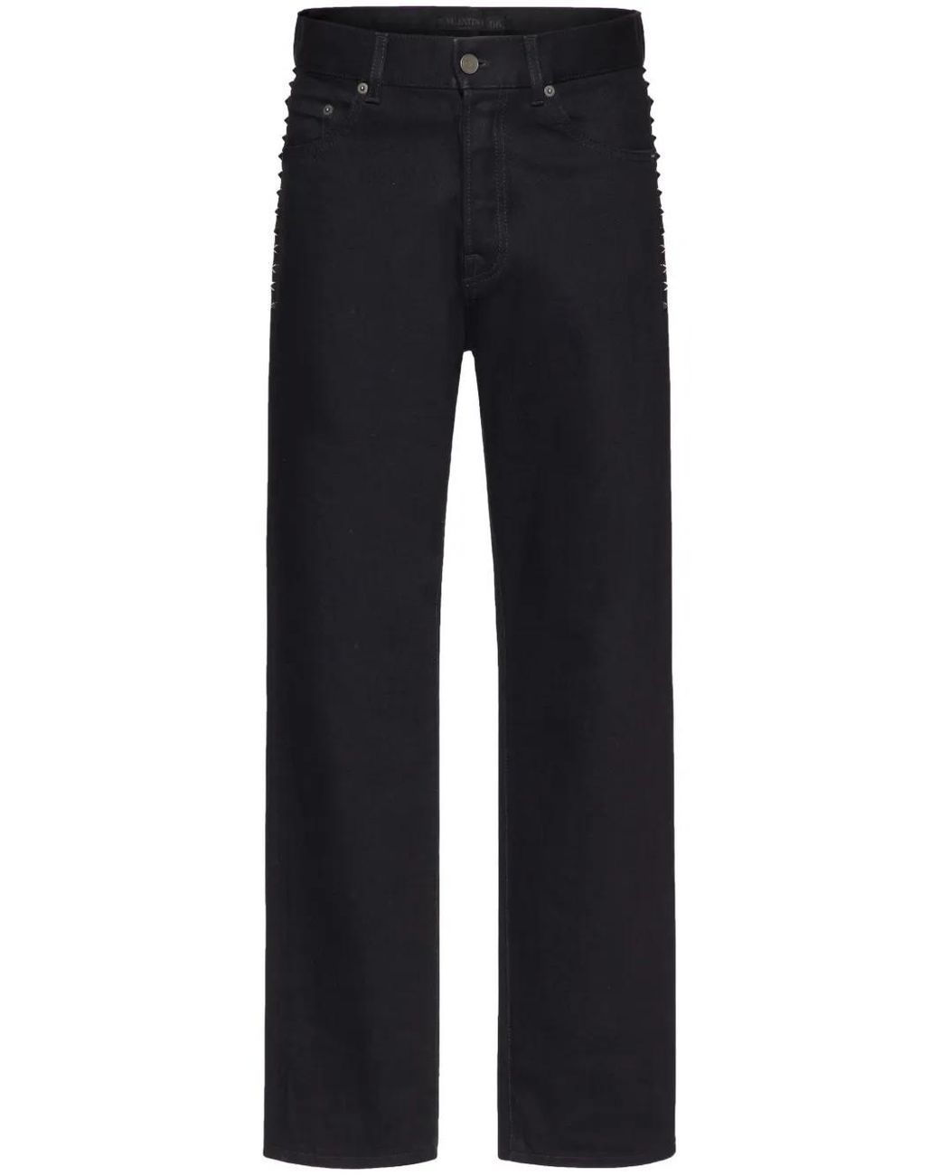 Valentino Garavani Blue Untitled Studs Straight-Leg Jeans for men