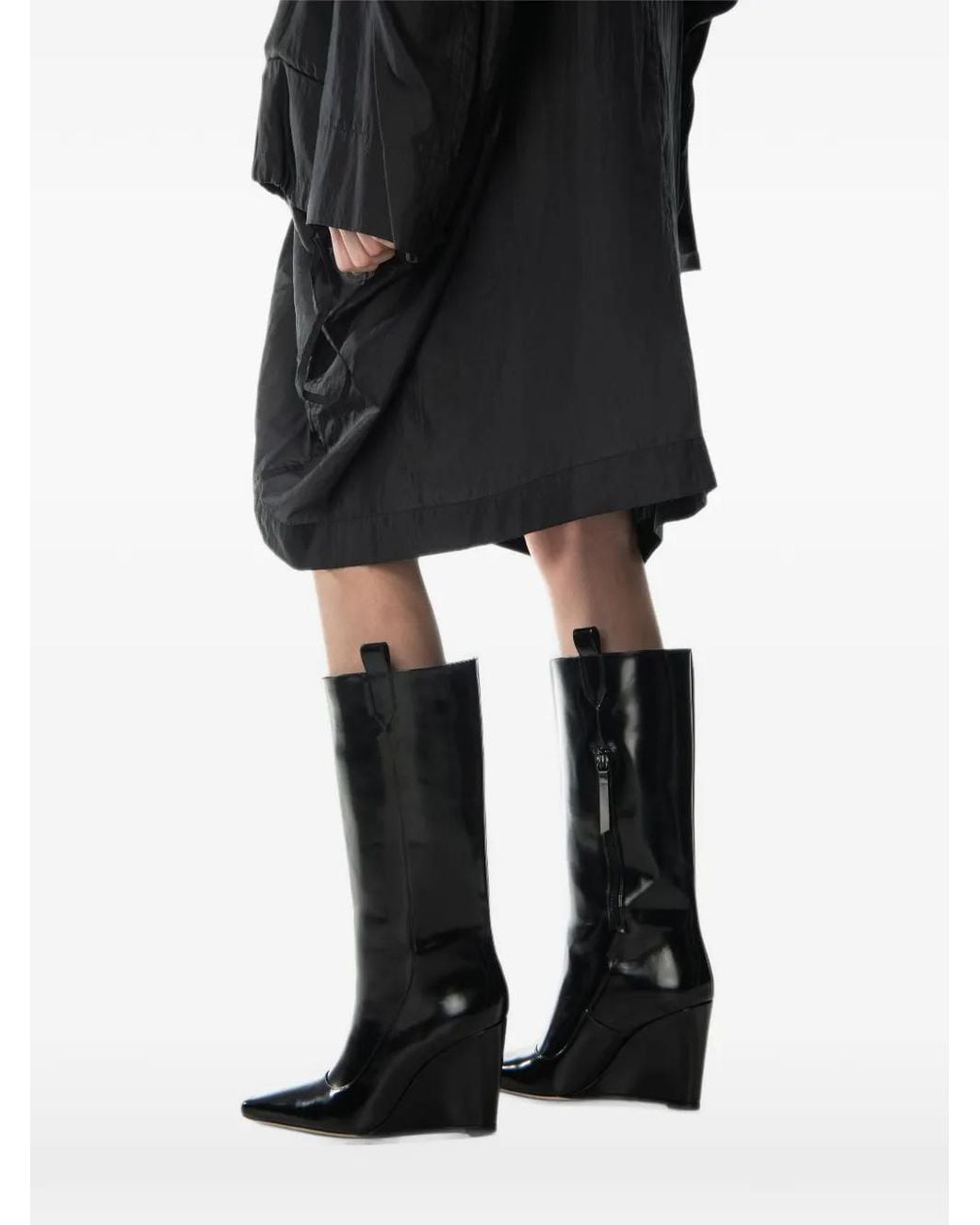By Far Black Drama Knee-High Boots