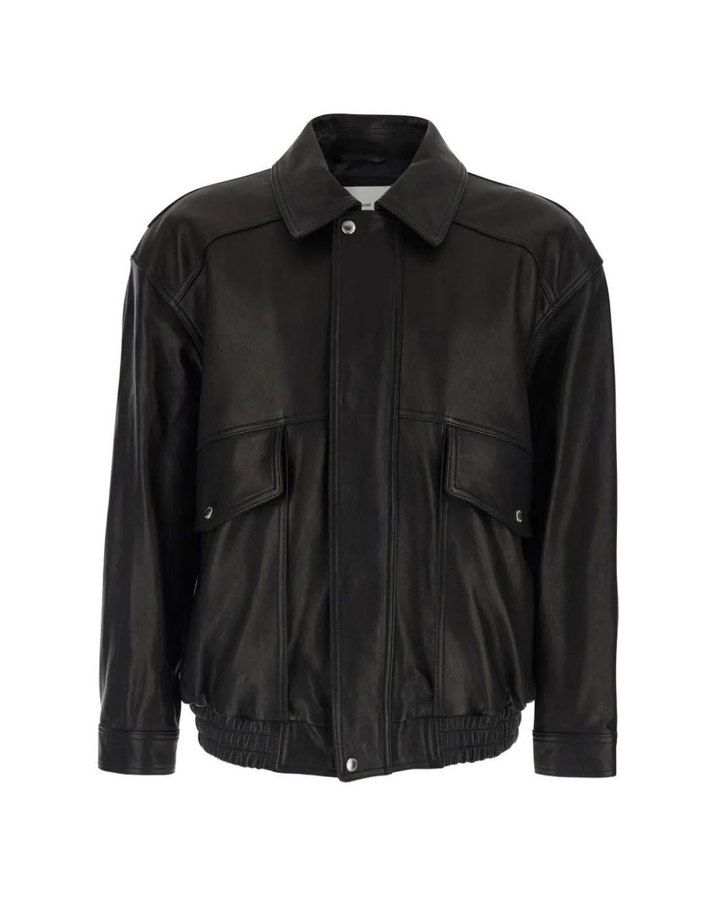 DUNST Black Front-Pockets Leather Jacket for men