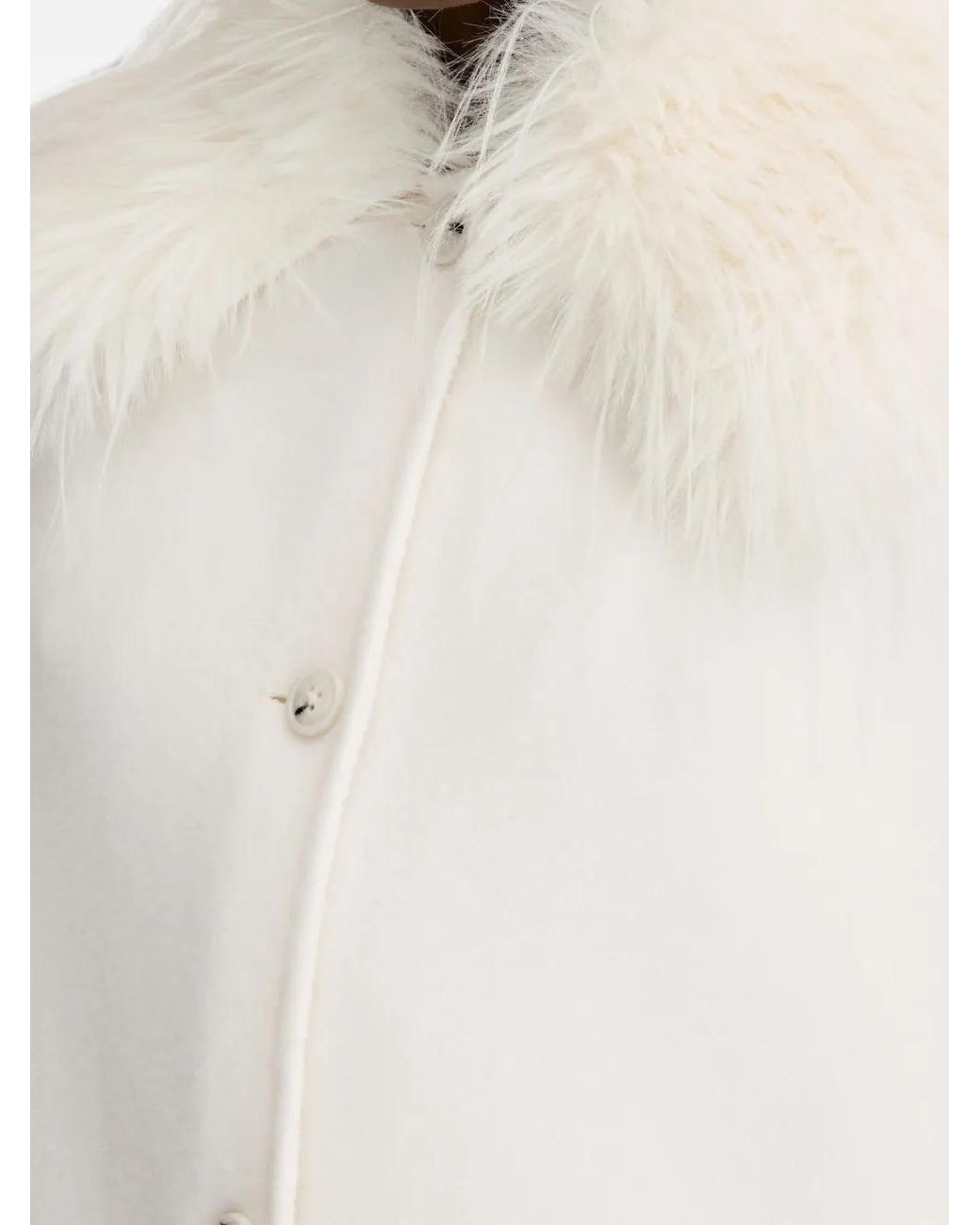 Loulou de Saison White Rafe Detachable Faux-Fur Collar Jacket