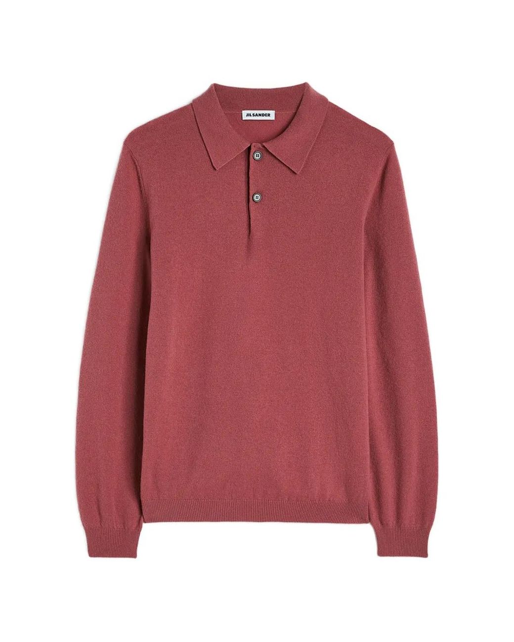 Jil Sander Red Lightweight Cashmere Blend Polo Sweater for men