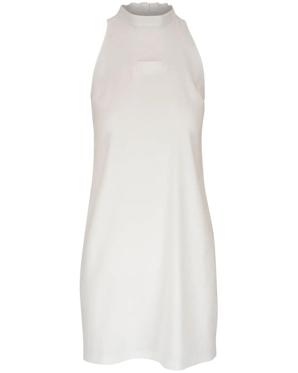Peter Cohen White Linen-Blend Halterneck Minidress