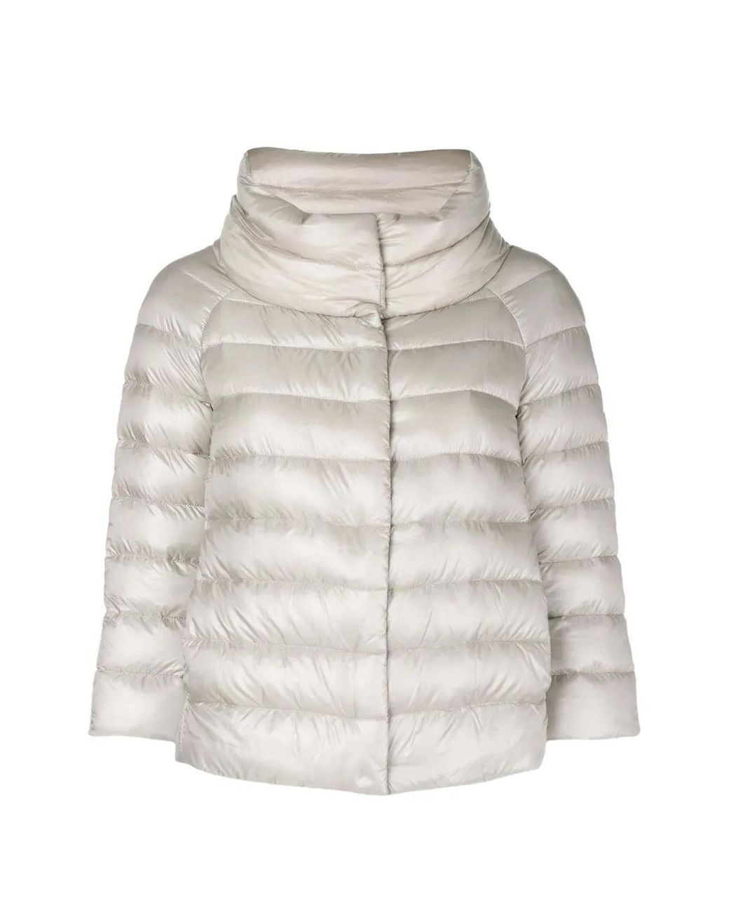 Herno White Zip-Up Padded Puffer Jacket