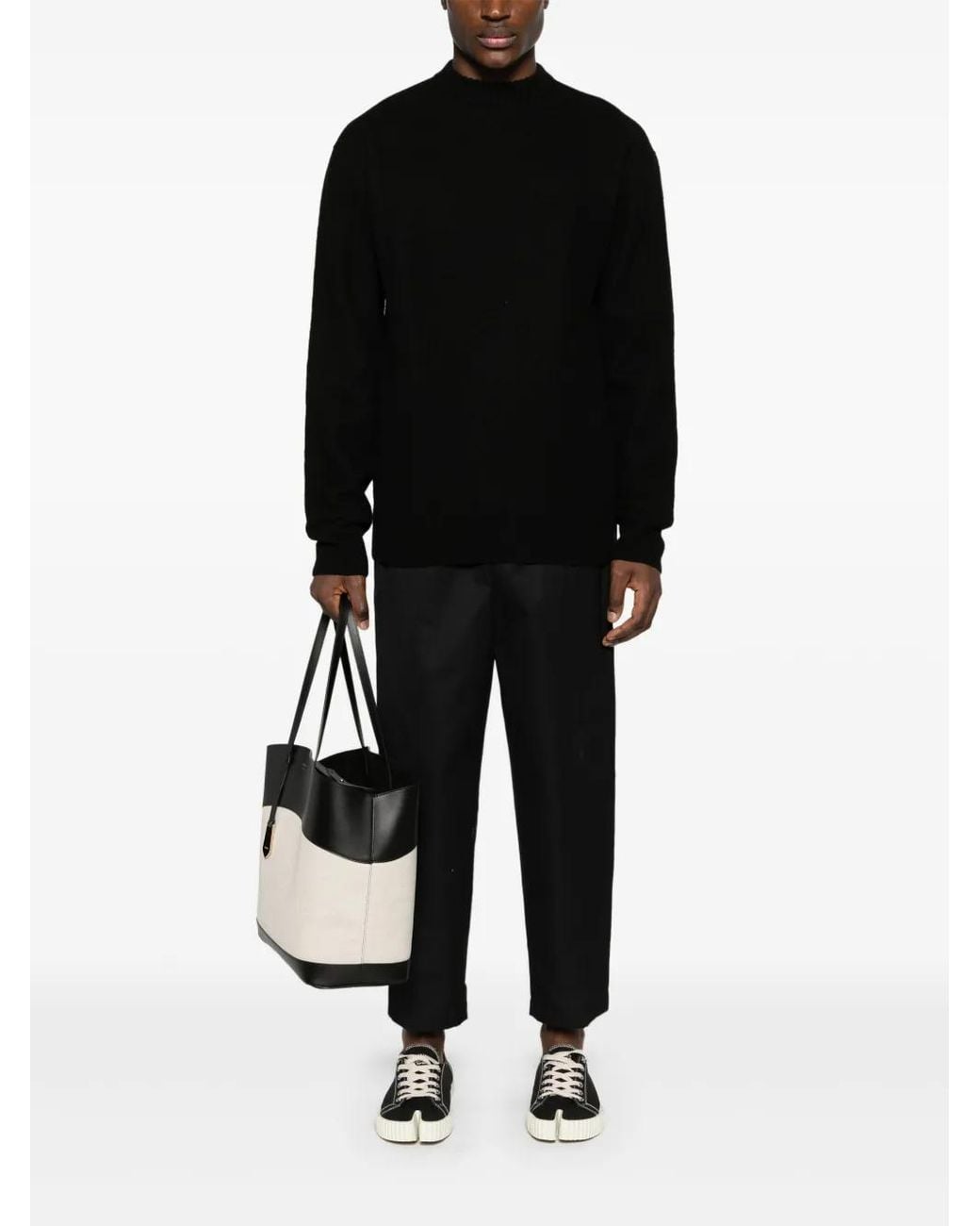 Jil Sander Black Logo Sweater for men