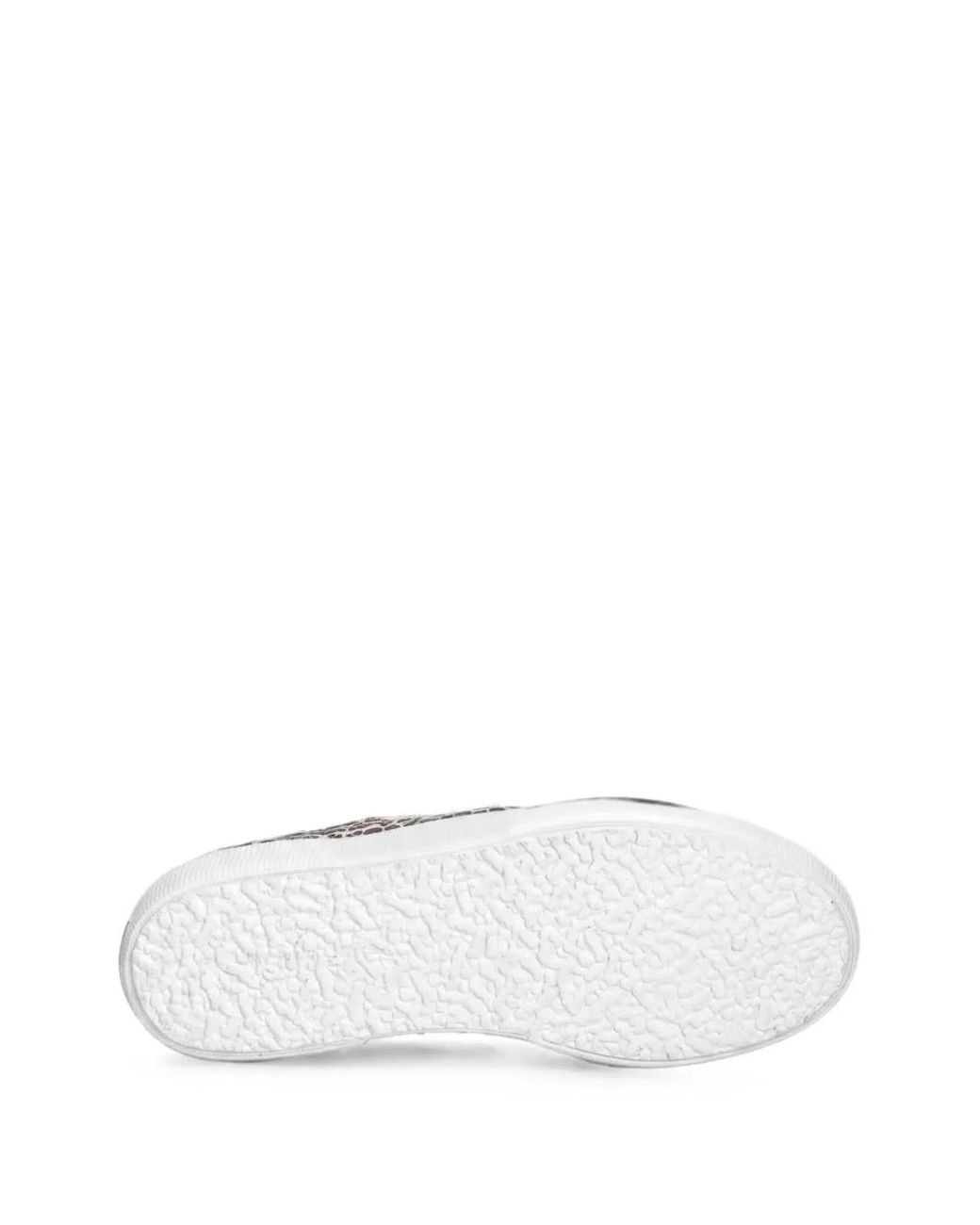Superga White 3740 Leopard-Print Sneakers