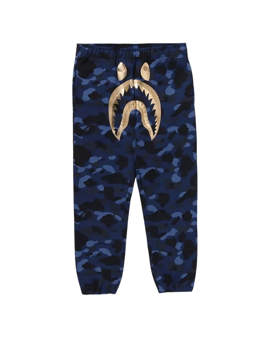 A Bathing Ape Blue Color Camo Shark Track Pants for men