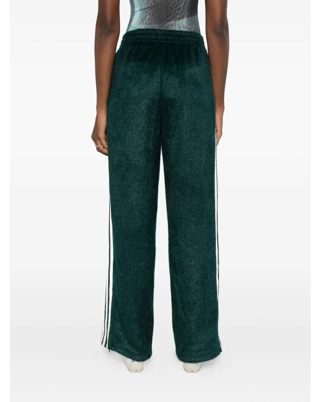 Adidas Green Firebird Side-Stripes Track Pants